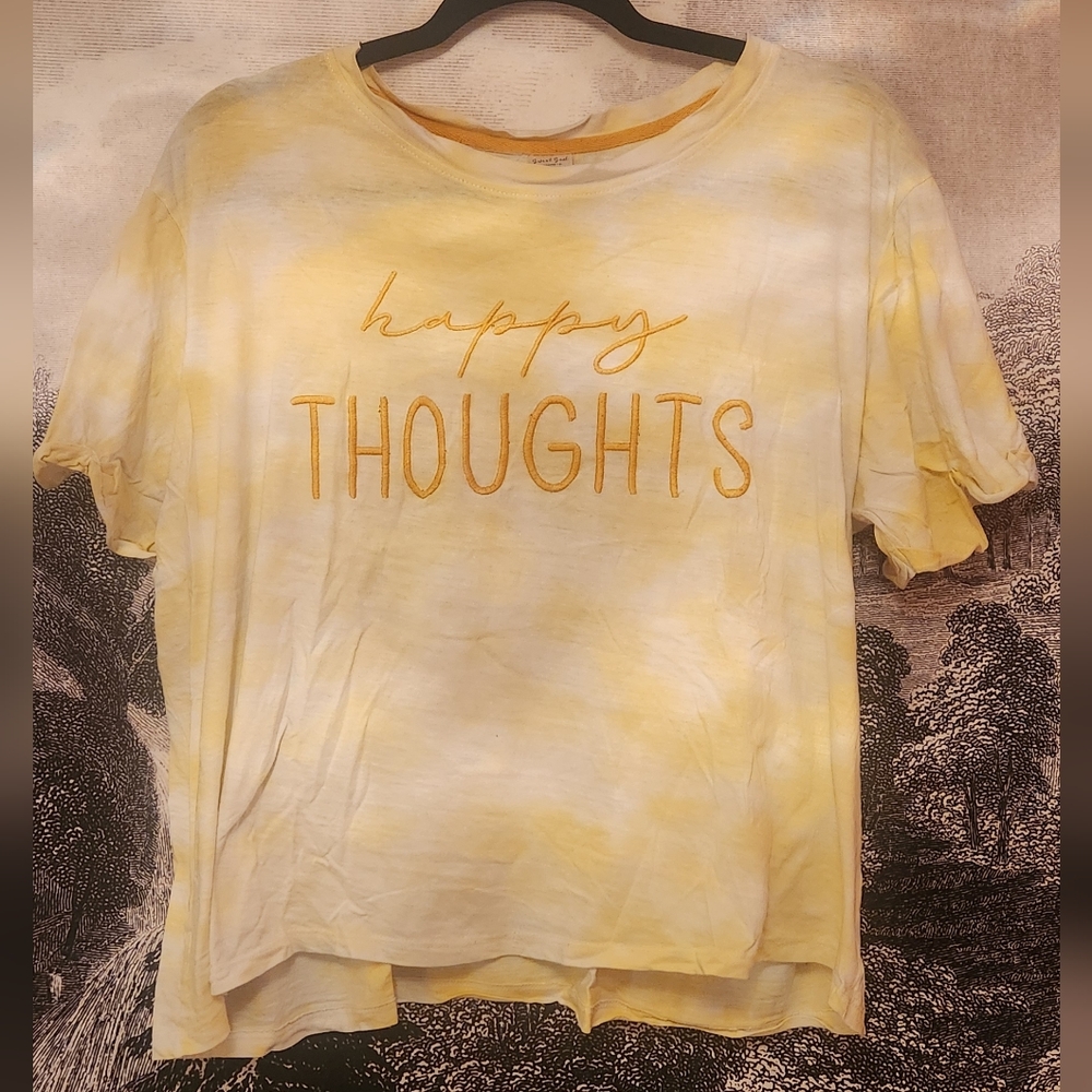 Embroidered yellow tiedye tshirt